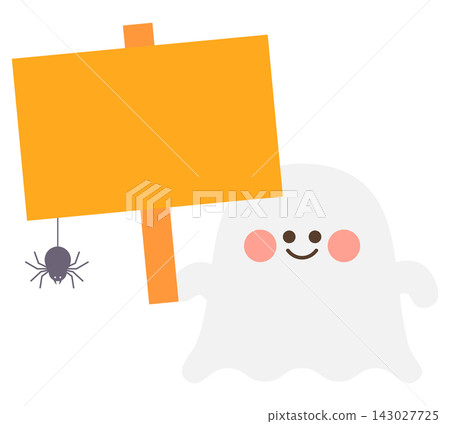 Halloween sign and ghost Halloween sign and ghost 143027725