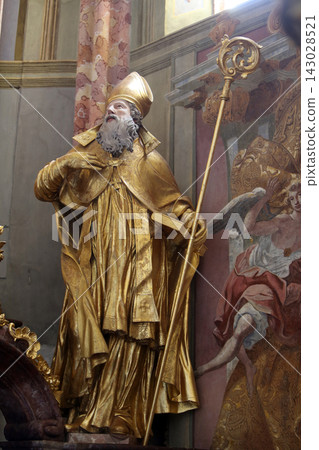 Saint Augustin on the main altar of Holy Cross, parish Church of the Immaculate Conception of the Virgin Mary in Lepoglava, Croatia Saint Augustin on the main altar of Holy Cross, parish Church of the Immaculate Conception of the Virgin Mary in Lepoglava, Croatia 143028521
