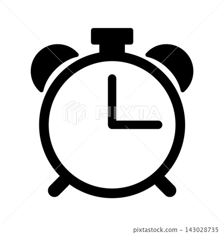 Simple icon illustration of a clock (alarm clock) 002 Simple icon illustration of a clock (alarm clock) 002 143028735