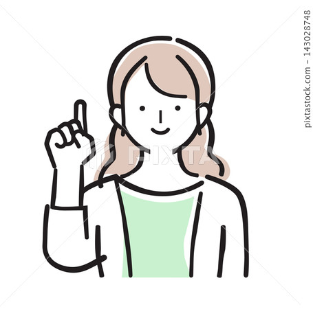 Woman pointing, inspiration, pastel color illustration Woman pointing, inspiration, pastel color illustration 143028748