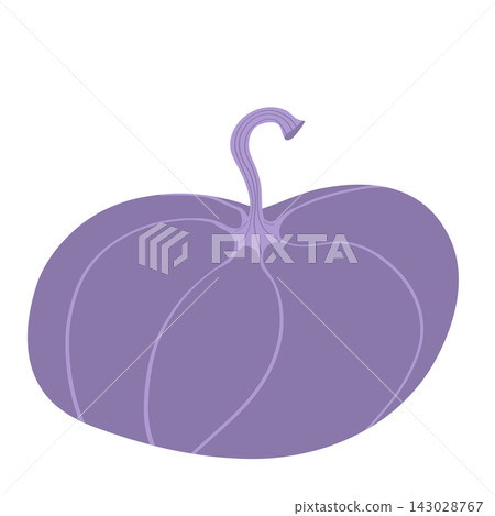 Purple pumpkin silhouette isolated on transparent background 143028767