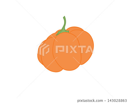 Orange pumpkin icon on white background Orange pumpkin icon on white background 143028863