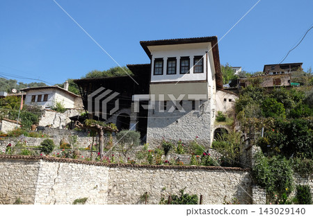 Traditional ottoman house in old town Berat known as the White City of Albania Traditional ottoman house in old town Berat known as the White City of Albania 143029140
