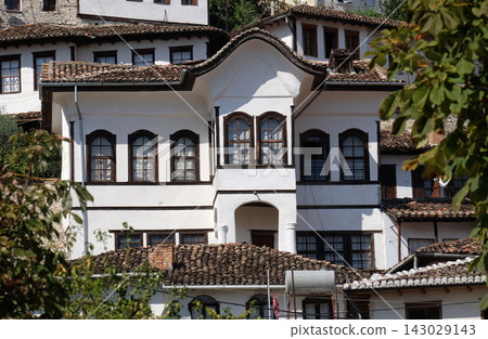 Traditional ottoman houses in old town Berat known as the White City of Albania Traditional ottoman houses in old town Berat known as the White City of Albania 143029143