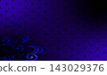 Japanese-style background in black and blue, featuring water patterns and hemp leaf motifs. 143029376