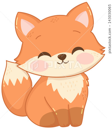Cute baby fox sitting cartoon character, adorable woodland animal illustration Cute baby fox sitting cartoon character, adorable woodland animal illustration 143030065