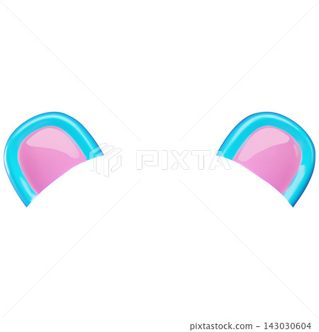 Glossy cartoon animal ears vector illustration element Glossy cartoon animal ears vector illustration element 143030604