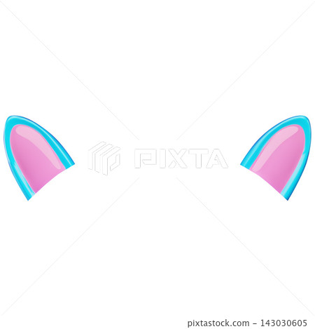 Glossy cartoon animal ears vector clipart element Glossy cartoon animal ears vector clipart element 143030605