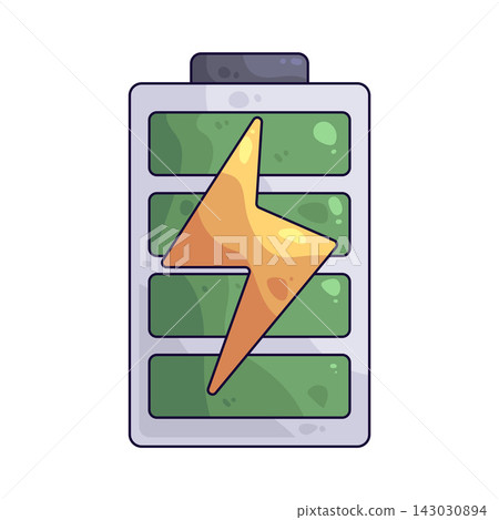 Illustration of Battery Charge Level Illustration of Battery Charge Level 143030894