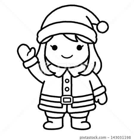 Santa woman M waving Santa woman M waving 143031198