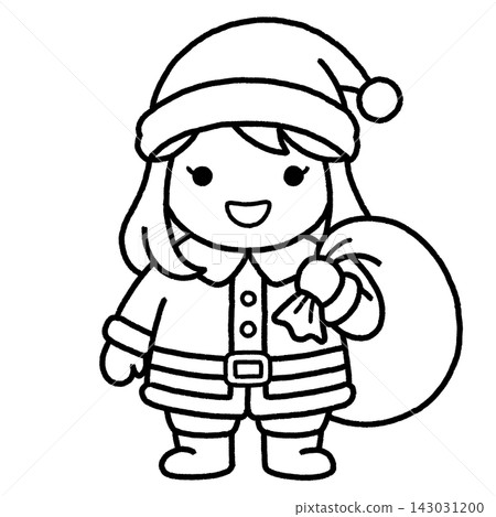 聖誕老人女人M拿著一個袋子 聖誕老人女人M拿著一個袋子 143031200