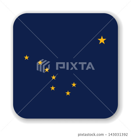Alaska state rounded square flag. Part of The United States of America. Clean design for print, web, or educational use. Vector illustration with dropped shadow on white background. Alaska state rounded square flag. Part of The United States of America. Clean design for print, web, or educational use. Vector illustration with dropped shadow on white background. 143031392