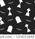 A simple Halloween pattern, silhouette style with texture on a black background 143031848