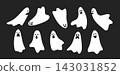 A set of creepy and cute ghosts 143031852