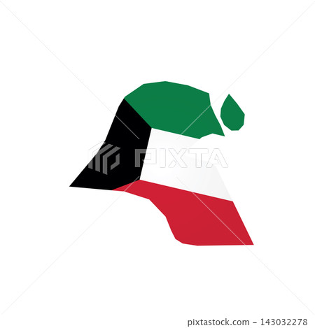 Kuwait - country map silhouette filled with national flag. Simple flat vector illustration. Kuwait - country map silhouette filled with national flag. Simple flat vector illustration. 143032278