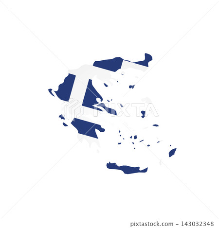 Greece - country map silhouette filled with national flag. Simple flat vector illustration. Greece - country map silhouette filled with national flag. Simple flat vector illustration. 143032348