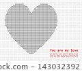 Heart in style ASCII characters on white background. valentines day 143032392