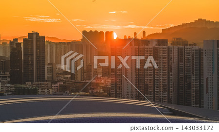 Hong Kong, July 10 2026 Spectacular Sunset Over Dense Kowloon Skyline Hong Kong, July 10 2026 Spectacular Sunset Over Dense Kowloon Skyline 143033172