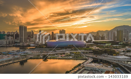 Hong Kong, July 10 2026 Kai Tak Sports Park And Kowloon Skyline Hong Kong, July 10 2026 Kai Tak Sports Park And Kowloon Skyline 143033189
