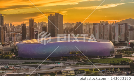Hong Kong, July 10 2026 Kai Tak Sports Park Arena At Sunset Hong Kong, July 10 2026 Kai Tak Sports Park Arena At Sunset 143033190