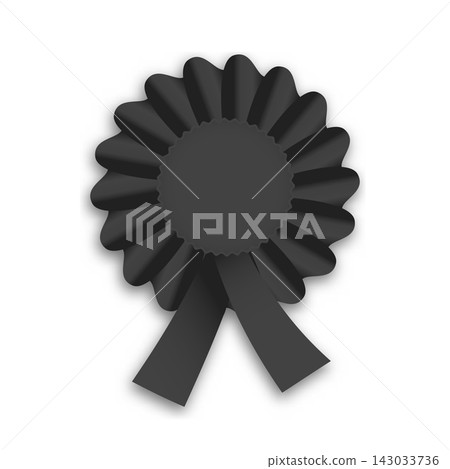 A vector illustration shows a black mourning cotillion adorned with ribbons. The design emphasizes the use of contrasting colors, showcasing a formal element suitable for somber events. 143033736