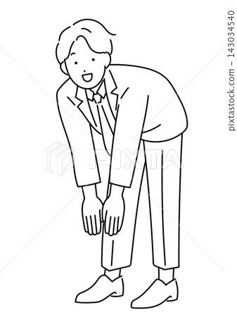一幅插圖,描繪了一位身穿西裝的年輕男子在進行無線電體操表演。 一幅插圖,描繪了一位身穿西裝的年輕男子在進行無線電體操表演。 143034540