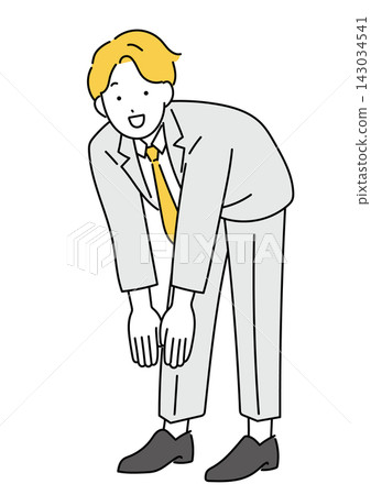 一幅插圖,描繪了一位身穿西裝的年輕男子在進行無線電體操表演。 一幅插圖,描繪了一位身穿西裝的年輕男子在進行無線電體操表演。 143034541