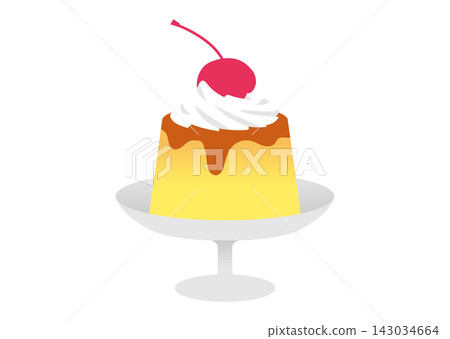 A retro pudding topped with cherries and whipped cream. A retro pudding topped with cherries and whipped cream. 143034664