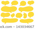 A set of chewy, mochi-shaped speech bubbles. 143034667