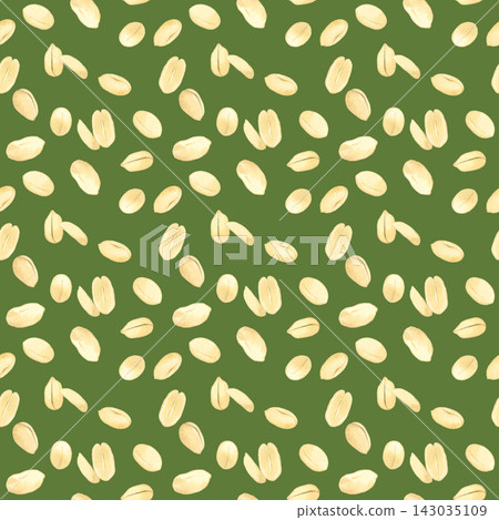 Seamless pattern of peanuts - hand-drawn watercolor illustration material 143035109