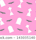A simple Halloween pattern, silhouette style with texture on a pink background 143035140