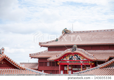 Shuri Castle's main hall before it was destroyed by fire. Shuri Castle's main hall before it was destroyed by fire. 143035336