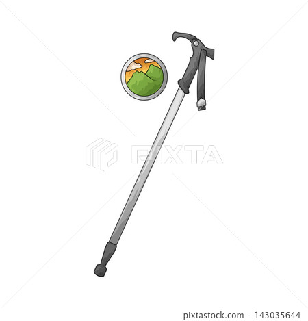 Illustration of Trekking Pole Illustration of Trekking Pole 143035644