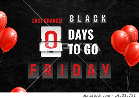 Black friday timer. Flip board countdown, big sale scoreboard analog time count down shopping week last day alarm discount special offer poster 3d realistic vector illustration Black friday timer. Flip board countdown, big sale scoreboard analog time count down shopping week last day alarm discount special offer poster 3d realistic vector illustration 143035781