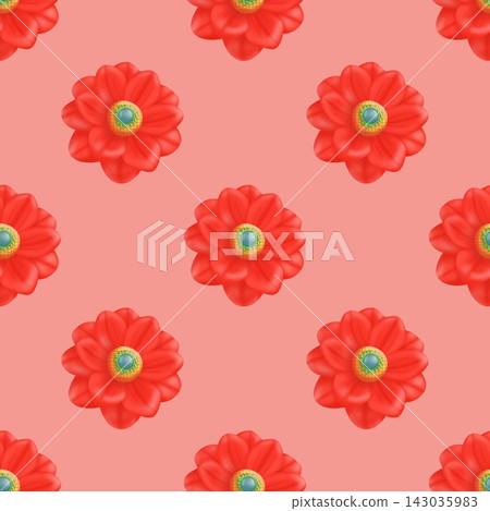 seamless pattern with bright orange flowers 143035983
