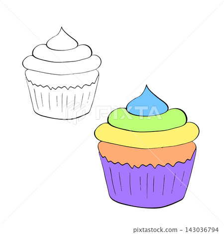 happy birthday sweet cupcake Isolated icon hand drawn illustration. Vector graphic line ink art. snack celebration Banner, poster, wrapping paper, sticker, print, modern textile design. happy birthday sweet cupcake Isolated icon hand drawn illustration. Vector graphic line ink art. snack celebration Banner, poster, wrapping paper, sticker, print, modern textile design. 143036794