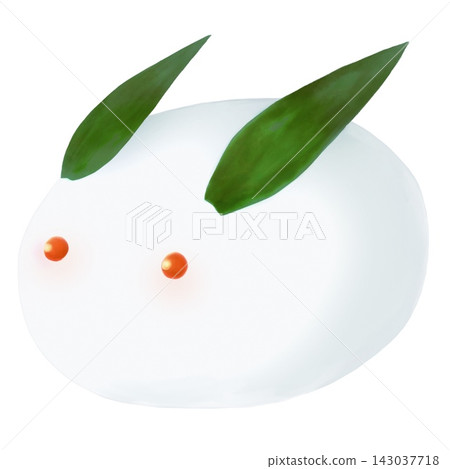 Hand-drawn watercolor-style snow rabbit illustration 2 Hand-drawn watercolor-style snow rabbit illustration 2 143037718