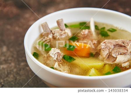 Lamb Rib Soup with Vegetables and Herbs Lamb Rib Soup with Vegetables and Herbs 143038334