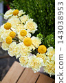 Stalls with flowers and bouquets at local street market 143038953