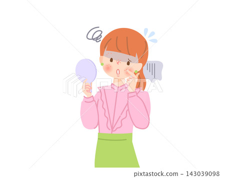 患有皮膚粗糙的女人的插圖 患有皮膚粗糙的女人的插圖 143039098
