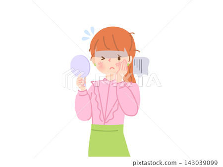 患有皮膚粗糙的女人的插圖 患有皮膚粗糙的女人的插圖 143039099