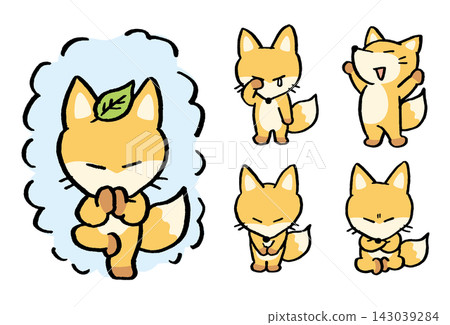 Cute fox character material Cute fox character material 143039284