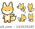 Cute fox character material 143039285