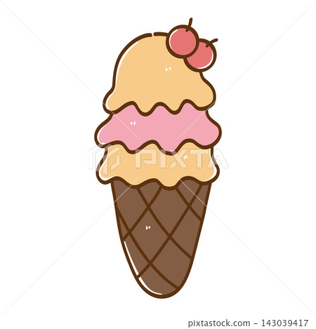 Ice Cream Cone Illustration 143039417