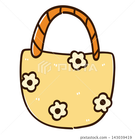 Yellow Tote Bag with Flowers Yellow Tote Bag with Flowers 143039419