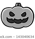 Cute Jack-o'-lantern illustration (gray) 143040634