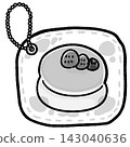 Illustration of a squishy pancake topped with strawberries and blueberries (gray) 143040636