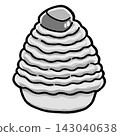 A simple illustration of a Mont Blanc cake (gray). 143040638