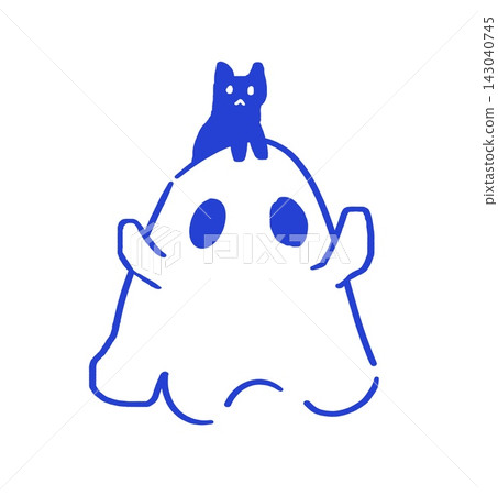 萬聖節的幽靈與黑貓 143040745