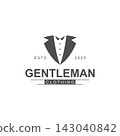 Tuxedo Suit Logo Template with Bow Tie For Men's Fashion. 143040842